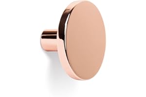 Gedotec Pomello per mobili anticato, in rame lucido, COMO, per porta in metallo, rotondo, diametro 41 mm, pulsante per cassettiera, armadi e porte, 1 pezzo, pomello per mobili con viti