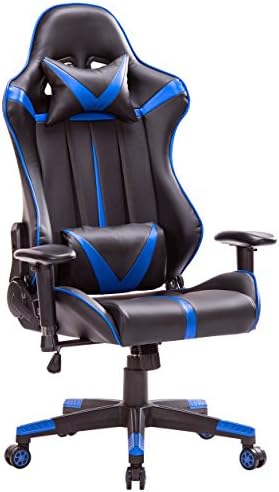 Top Gamer PC Gaming Chair Video Game Chairs for Computer Game (Black/Blue)