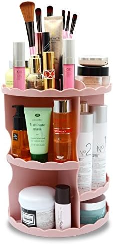 360 Degree Rotating Makeup Organizer, Adjustable Multi-Function Cosmetic Storage Unit, Compact Size with Large Capacity, Fits Different Types of Cosmetics and Accessories