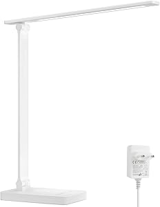 Lepro Schreibtischlampe LED, Dimmbar, 800LM 3 Farben & 5 Helligkeitsstufen | Tischlampe Nachttischlampe Tageslichtlampe