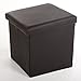 Pouf coffre de rangement - Tabouret pliable confortable - Marron - 38 x 38 x 38 cm