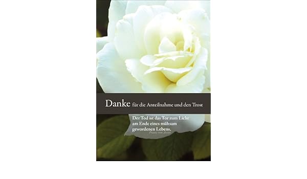 Danke Fr Die Anteilnahme Und Den Trost Dankeskarte Trauer