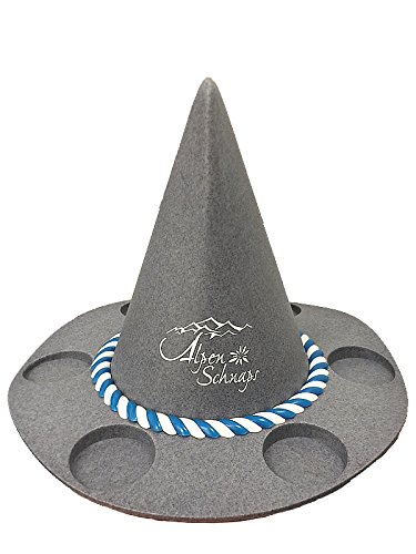 Preisvergleich Produktbild Alpenschnaps Serviertablett in Hutform für 6 Gläser