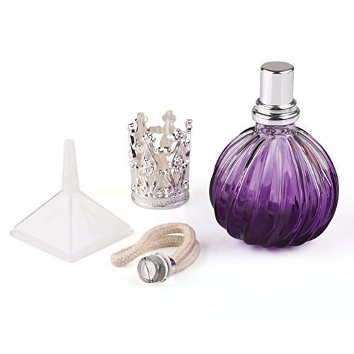 Anddas Set of Crystal Glass Fragrance Diffuser Effusion Oil Lamp Gradient Purple Water Wave Design (100ml)