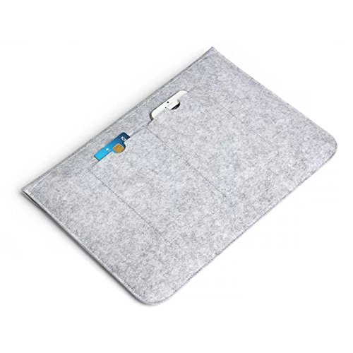 XGUO Klettband ShockProof MacBook Air iPad Pro 11.6-15.4 Zoll Filz Sleeve Hülle Ultrabook Laptop Tasche für Apple MacBook Air/ MacBook Pro und vieles mehr (11.6 Zoll, Grau) - 5