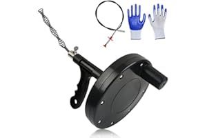 ANNTIM Desatascador Tuberias Profesional 7m, Alambre Desatascador Tuberias, Desatascador Espiral Manual, Espiral De Limpieza De Tuberías Con Guantes y Eliminador De Obstrucciones