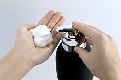 WENKO 20088100 Schaumspender Bottle Black – Soft-Touch Beschichtung, Fassungsvermögen 0.4 L, Soft-Touch Keramik, 8.5 x 16 x 8.5 cm, Schwarz - 2
