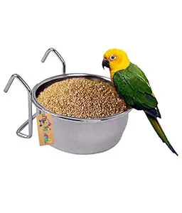 Western Era Food, Water Bowl with Holder clamp for Birds (225ml) (Pack of 4)