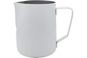 Abcsea 1 Pezzo Bricco per Latte in Acciaio Inox, Brocca di Latte, Brocca in Acciaio Inox, Montalatte Latte, Schiuma di Latte, caffè Latte Art Penna caffè, Bianca 600ml/20oz