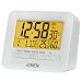 Produktbild iCKER Funkwecker, Wecker Digital Funkuhr, Reisewecker mit Thermo-Hygrometer, FR4 Leiterplatte, Batteriebetrieben,Gross LCD Display, Sanfte Hintergrundbeleuchuntung, Weiss Matt