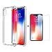 Produktbild iPhone XS Hülle, iPhone X Hülle, Laixin Transparent Crystal Kirstall Handyhülle [Stoßfest] [Kratzfest] Hochwertig TPU Silikon Case Durchsichtige Schutzhülle Glashülle Cover mit 2*Panzerglas