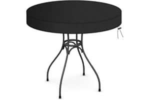 OFFCUP Round Garden Table Top Covers, 420D Waterproof Circular Small Outdoor Table Cover, Heavy Duty Oxford Fabric Windproof Anti-UV Garden Furniture Covers, Patio Furniture Top Cover (Ø82X10cm)