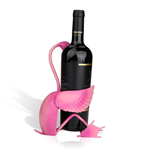 Tooarts Flamingo Weinflaschenhalter Getränkeflaschehalter Metall-Skulptur - 4