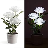 Sauber und umweltfreundlich: Die Solar-Rosen-Blumen-Lichter wurden von Solarenergie betrieben, Sie können sie als Dekoration in der Tages- und Kinder-Nachtlicht oder Gartenlicht in der Nacht verwenden.