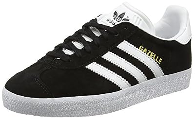 adidas Gazelle, Sneakers Basses mixte adulte, Noir (Core Black/White/Gold Metallic), 44 2/3 EU (10 UK)