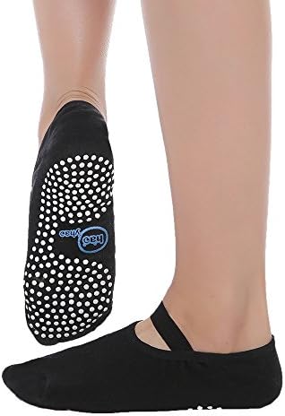 Meshen No Slip Round head open instep Ballet, Yoga, Bikram, Pilates Socks, Hospital use, traveling, home use, Silica gel pack edge, Jacquard weave pure cotton