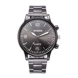 Herren Uhr Anastasia. Herren BeiläUfig GeschäFt Runde Edelstahl Sport Analoge Quarzuhr Herren Armbanduhr,Uhr Herren Schwarz Leder,Mann Beobachtet,Bralette Uhr Geschenk,Herren Uhren Angebote