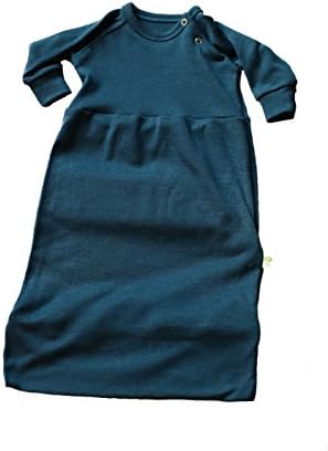 Green Rose 100% Merino Wool Long Sleeves Sleeping Bag For Babies Girl Boy (6-12 month, Blue)