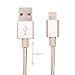 Produktbild Original iProtect Lightning USB 2m Nylon Ladekabel Datenkabel knotenfrei für Apple iPhone 5 5s 5c SE, iPhone 6 6 Plus 6s 6s Plus, iPhone 7 7 Plus, iPhone 8 8 Plus, iPhone X, iPad mit Lightning Anschluss in Gold