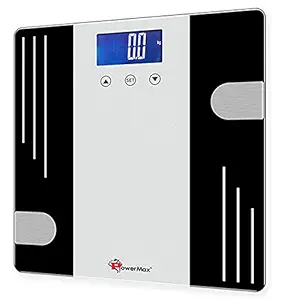 PowerMax Fitness Multi-User Digital Body Fat Scale - Smart BMI & Weight Scale, Body Composition Analyser with 12 User Memory, Human Body Capacity (Model: BCA-07)