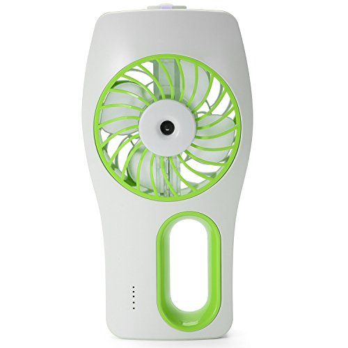 Juboury tragbarer USB Ventilator mit Luftbefeuchter. Super Kühlwirkung für Unterwegs, Zuhause und im Büro (Grün)