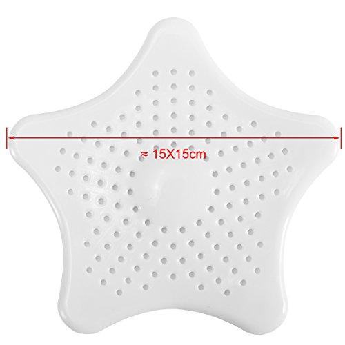 2 x weiß Silikon Haare Sieb Haarsieb Badewanne Dusche Haare Abflusssieb Küche Badezimmer Antiverstopfungs Mesh Schmutzfänger Haar Filter - 3