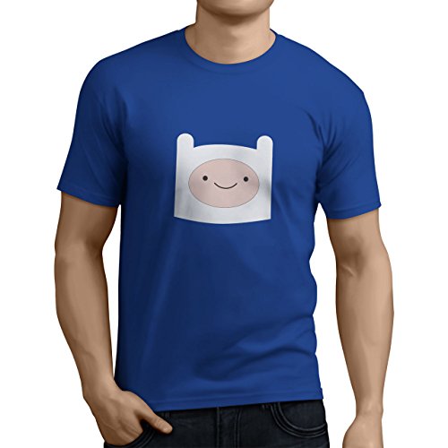 Tuning Camisetas - printed Fun T-Shirt, Men- Model horadeaventurasFINN, Colour Blue- Size XXL (0241-Blue-hora-de-aventuras-FINN-XXL)