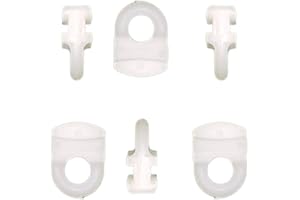 SISI UK Curtain Track Gliders Hooks for VW Campervan Caravan White Curtain Glider Effortless Gliding Rail Slider for Window door Shower Pack of 20.