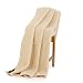 Produktbild Schurwolle Merino Wolldecke 100% Natur Decke Wohndecke Bettdecke Tagesdecke 100% Wolle (180 x 200 cm, Creme)