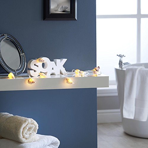 Muschel Lichterkette, 10 LEDs warmweiß, echte Muscheln, 1,5m, von Festive Lights - 4