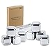 Produktbild Smarwmr Edelstahl Eiswürfel Wiederverwendbare Whisky Steine Whiskey Rocks Stones Edelstahl Ice Cubes Set mit 8 Edelstahl Eiswürfeln - Schlürfsteine für Whiskey Wein Cocktails Rum, Wodka Gin Alkohol Saft oder alkoholfreien Getränke 8-Stück Set