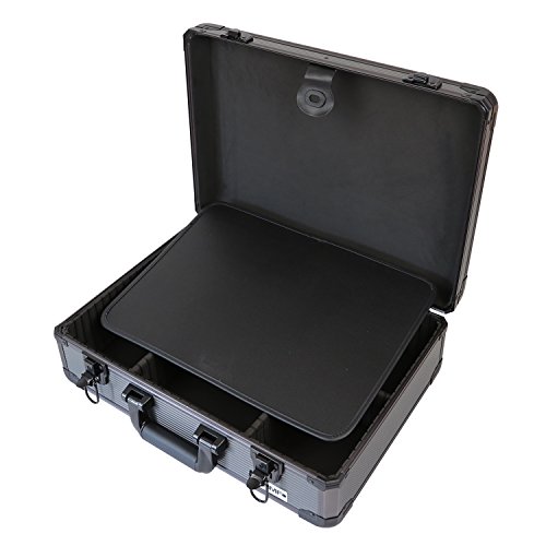 HMF 14601-02 Alu Werkzeugkoffer leer, verstellbare Facheinteilung, 46 x 15 x 33 cm - 4