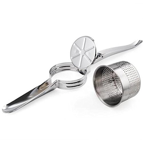 valink Edelstahl Kartoffelpresse Kartoffelstampfer, Obst Gemüse Press Maker Saftpresse Crusher Squeezer – Einfache Reinigung Haushalt Küche Kochen Tools – 27 x 9 x 10 cm - 8