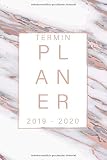 Terminplaner 2019 - 2020: Oktober 19 bis Dezember 20 - 1 Woche auf einen Blick - DIN A5 Monatsplaner Wochenplaner & Kalender mit Checklisten & Notizen ... Marmor Stein Pink Rosa Gold Edel Rosegold by 