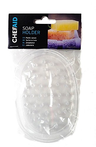 Chefaid Soap Holder Clear For Bathroom and Kitchen