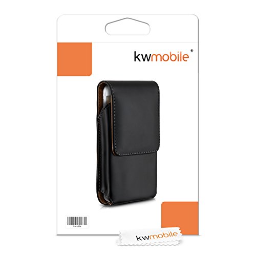 kwmobile GÃ¼rteltasche HÃ¼lle fÃ¼r Smartphones mit GÃ¼rtelclip - Kunstleder GÃ¼rtel Case mit GÃ¼rtelschlaufe in Schwarz InnenmaÃŸe: ca. 13,5 x 6,9 cm