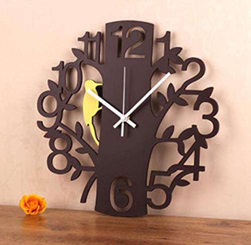 edafg Wall Clock Personality Mute Art Fashion Creative Living Room Large Wall Clock Clock Digital Woodpecker Clock, 16Inch