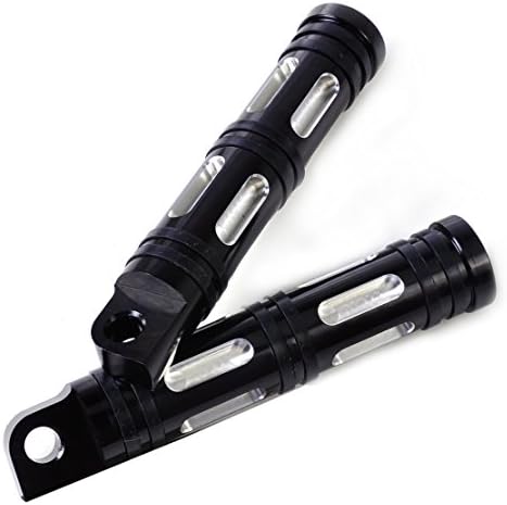 ANAY Black CNC Aluminum Footpegs Motorcycle Foot Rests Pedal Deep Edge Cut Male Peg Foot Rest Mount For Harley Davidson Touring
