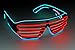 Produktbild Ucult Soundaktive Leuchtbrille LED Brille EL-Partybrille DJ-Brille Jalousie Brille (Blau / Rot)