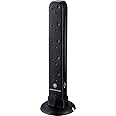 Masterplug Ten Socket Surge Protected Telecom Tower Extension Lead with Two USB Charging Ports, 1 Metre, Black
