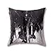 Produktbild hengjiang Weich Plüsch Zoo Schwarz und weiß Kissen Animal Panda Löwe Octopus Shark Totenkopf Druck 18 x 18/45 x 45 cm Überwurf Weich Plüsch Kissen für Home Sofa Bett Deko, Polyester, 07, 45 cm*45 cm