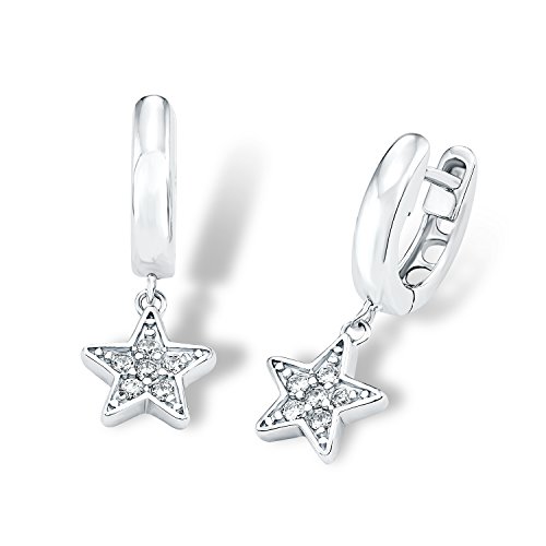 S.Oliver Kinder Ohrringe Creolen Sterne 925 Sterling Silber Zirkonia weiß