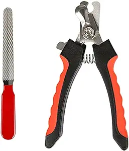 Spanker Nail Clipper Dog Cat Rabbit with Safety Guard Stainless Steel, Large - Red (Color May Vary SSTP)