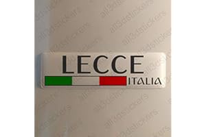 ALL3DSTICKERS Lecce Italia Adesivi Adesivo Bandiera 120x30mm Resinati 3D Resinato Auto Vinile