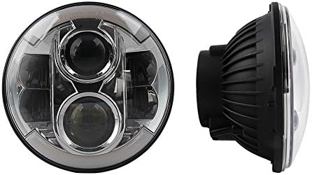 NIGHTEYE 7" 80W LED Headlight Round DRL Hi/Lo Beam for JEEP Wrangler JK/TJ/CJ/Hummer , 1pcs