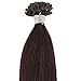 Beauty7 100% Remy Human hair Extension 200 strands Pre Bonded Tipped U tip/Nail tip Hair Extension Straight Hair Dark Brown Hair Color (#2) 18'' 20''22'' 24'' 100g (18''(46cm))