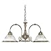 Produktbild American Diner Antique Brass And Clear Ribbed Glass Pendant 3X60 Watt Bc Lamps