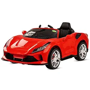 Baybee Feredo Battery Operated Ride On Car for Kids Car with Dual Motor & 12V Battery, Kids Cars to Drive/Electric Car for Kids, Racing Baby Car for Boys & Girls Toys Age 2 to 5 Years (Red)