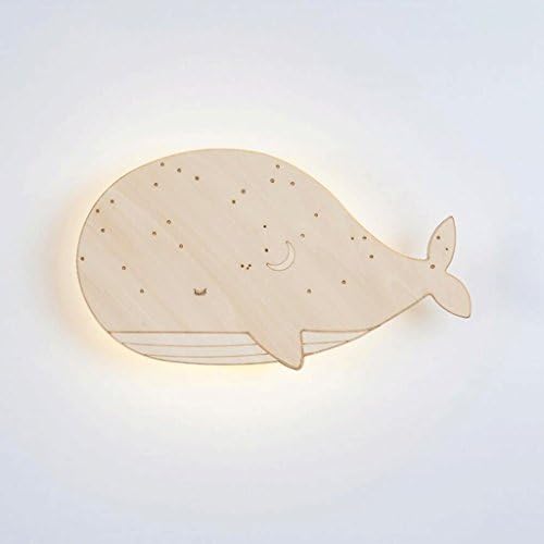 ZHAOJING Children 's Wall Lamp Cute Bedside Bedroom Warm Wooden Led Staircase Wall Lamp Living Room Whales Original Design Lovely Simple Minimalist Led Power Playful