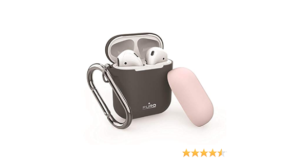 Custodia in silicone per Airpods con gancio, grigio scuro : Amazon.it:  Elettronica